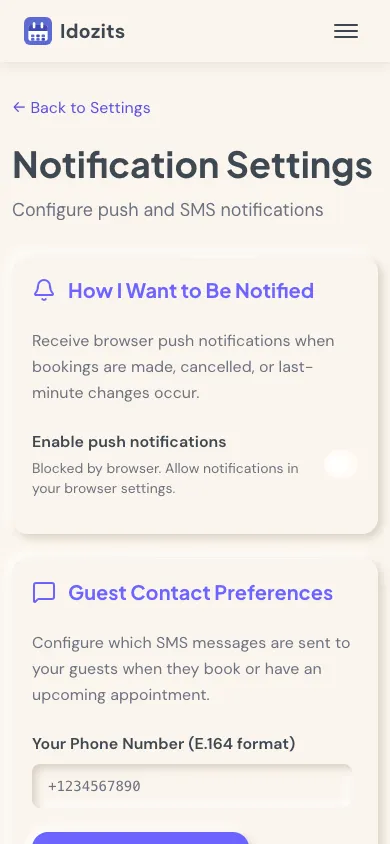 Notification settings