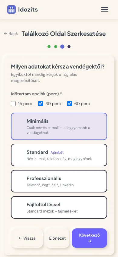 Űrlaptípus varázsló