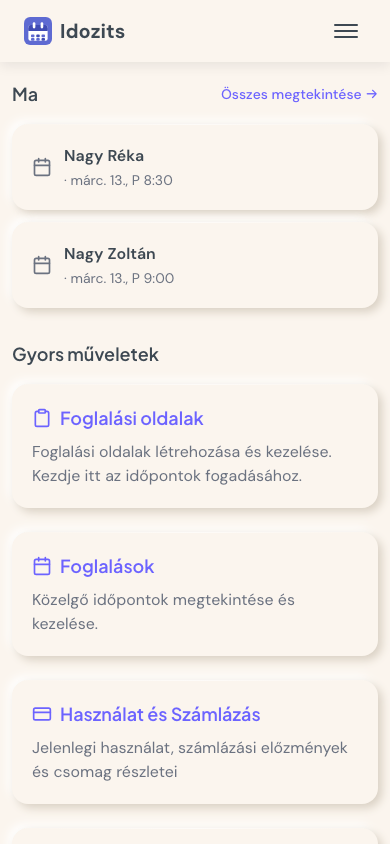 Időzíts vezérlőpult