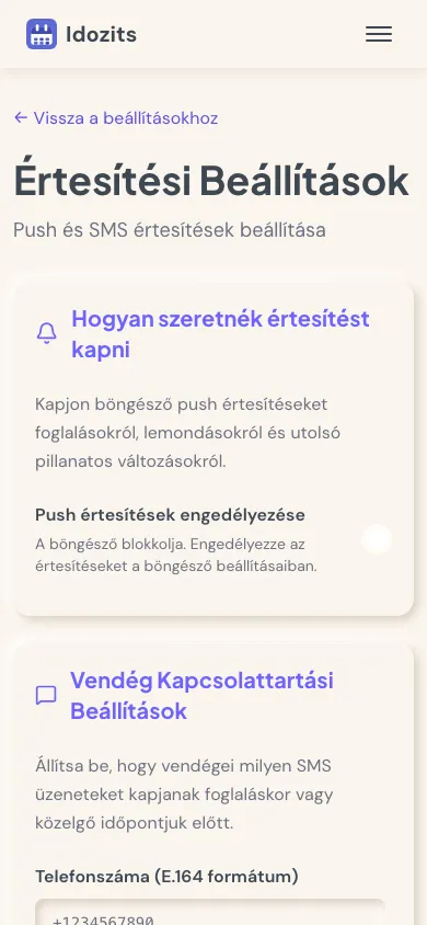 Értesítési beállítások