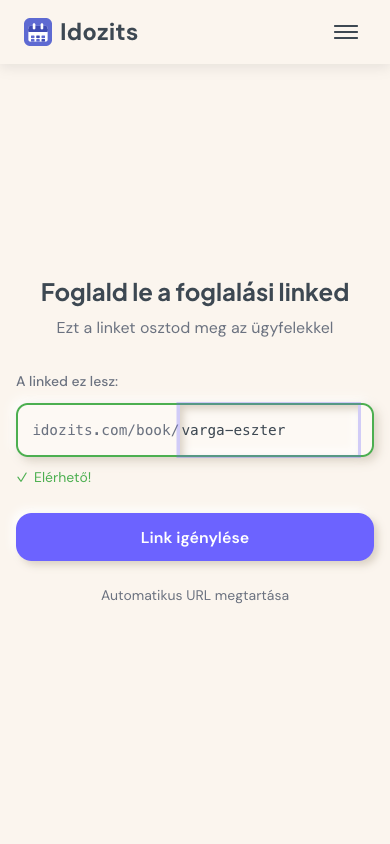 Foglaló link igénylése